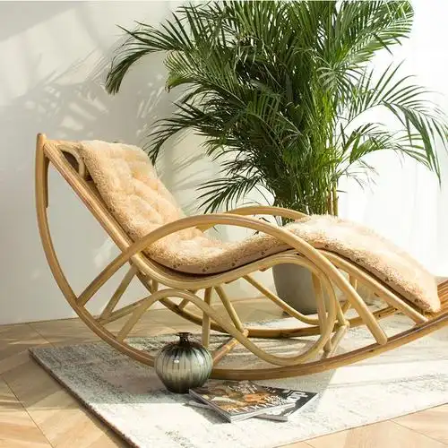 锐取家具藤椅摇椅躺椅室内阳台逍遥椅真藤懒人椅创意休闲椅午睡老人纯