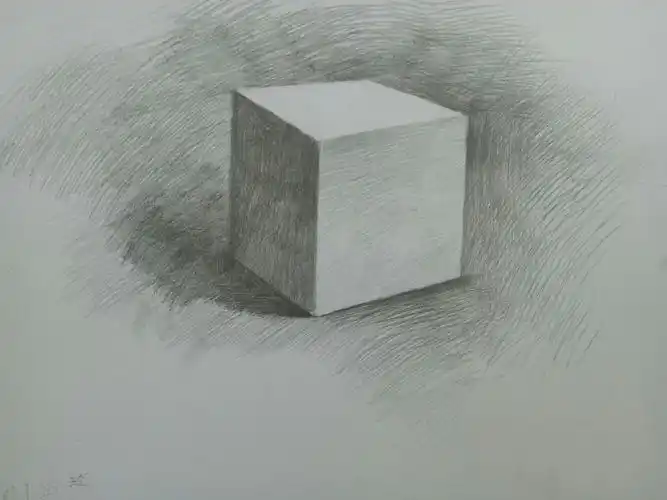 写美篇素描基础班第五次课 教学内容:认识素描中的明暗,画出正方体长