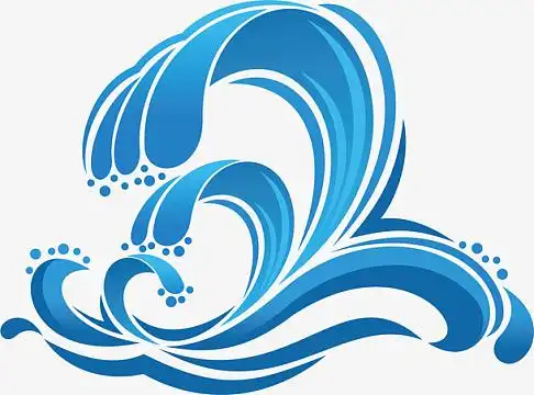 矢量图漂浪的浪花