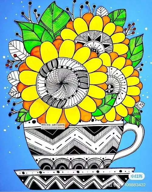 手工作品图片大全简单(创意手工制作 线描 马克笔 综合创意画)