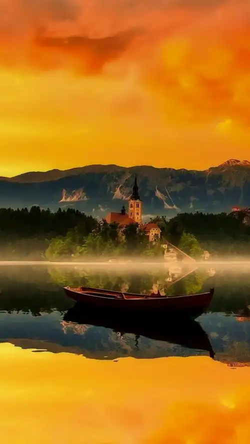 日出时的布莱德湖风光,锁屏图片,高清手机壁纸,风景-回车桌面