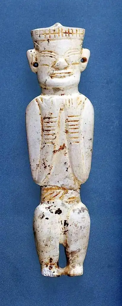 玉雕人物 凌家摊文化 高9.6厘米 玉 安徽含山凌家滩