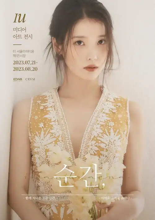 iu 媒体艺术展览瞬间,moment,海报里的字:一起走过的每一个瞬间,iu