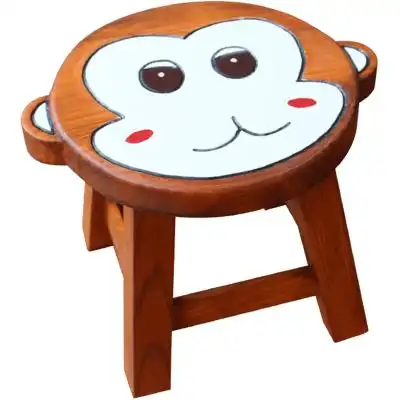 全实木凳圆凳儿童卡通小凳子时尚创意小板凳小猴矮凳换鞋凳小木凳