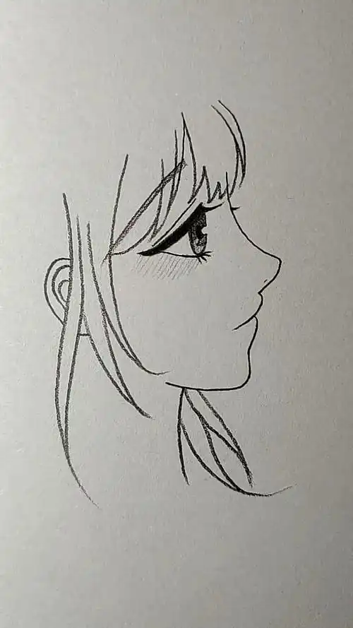 #简笔画#侧脸卡通女孩的画法-度小视