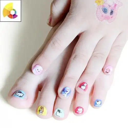 儿童指甲贴片套装女韩国宝宝美甲贴纸公主防水假指甲全甲贴纸