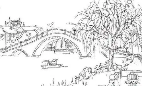 儿童江南水乡简笔画