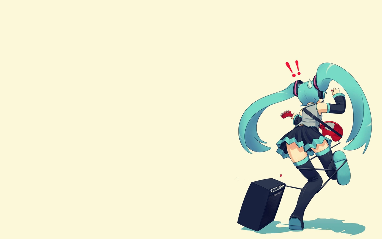 可爱动漫吉他美女卡通女生高清图片桌面壁纸下载第三辑