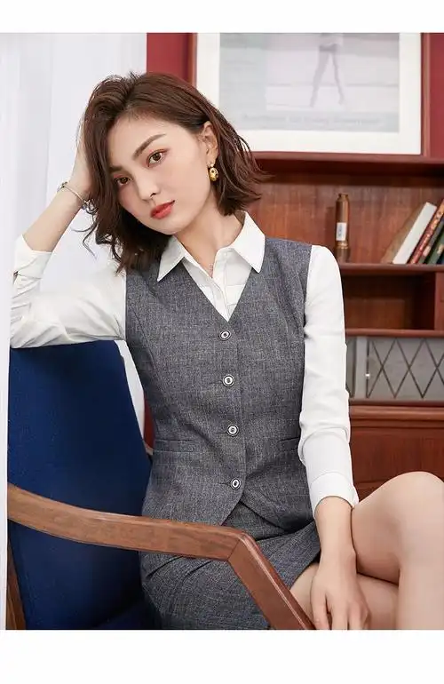 女商务正装时尚气质面试经理工作服工装英伦小西服黑色西装半身裙xl