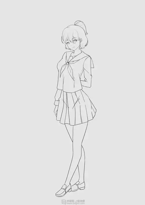 作业:在线学二次元日式插画漫画只动漫人物衣服绘制方法训练 - 大雄