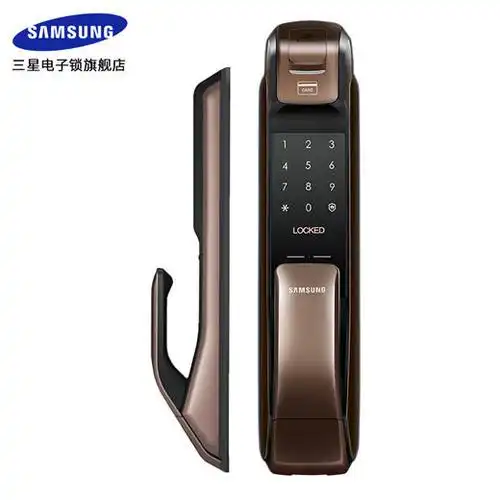 三星(samsung)智能指纹锁密码家用防盗门电子锁dp728原装进口门锁