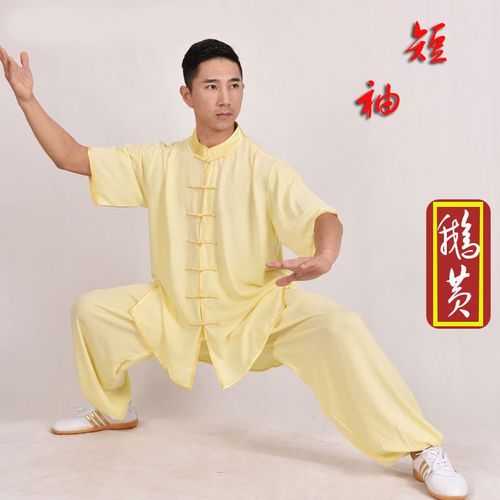 特价棉加丝短袖款女士太极服武术练功服中国风夏表演比赛晨练服