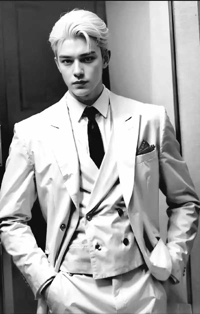 银发配白西装,好有质感的帅哥,无法拒绝的诱惑