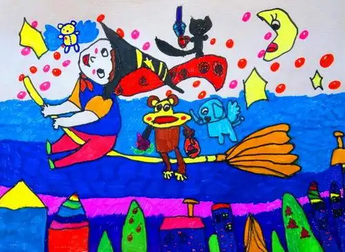 少儿书画作品-我的梦/儿童书画作品我的梦欣赏_中国少儿美术教育网