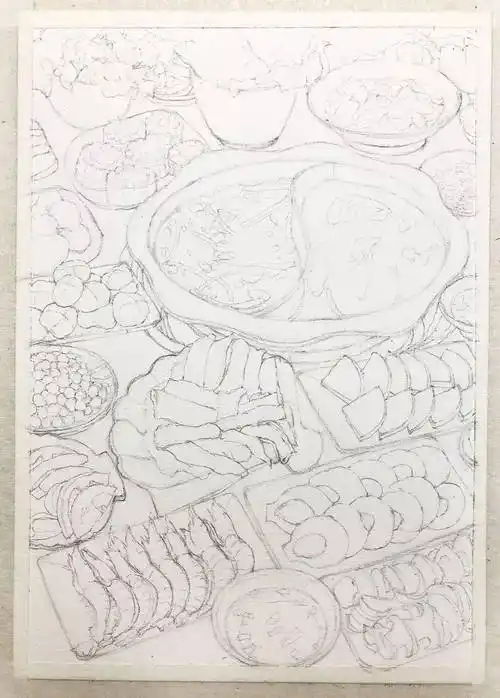 彩铅美食教程 | 鸳鸯火锅的画法步骤,彩铅食物手绘教程图解_视频_侵权