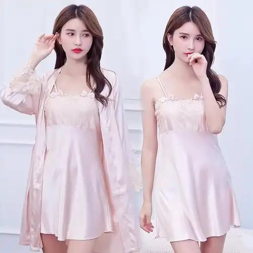 臣轩新品春秋夏季丝绸性感睡衣女***情趣吊带裙冰丝睡裙薄款睡袍 - 17