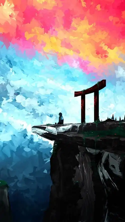 黑暗系孤独伤感动漫背影插画