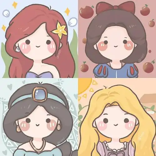 迪士尼公主超可爱闺蜜头像