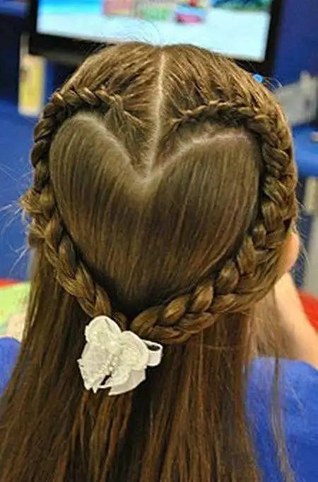 心形编发唯美发型 -发型图片-唯美图片大全