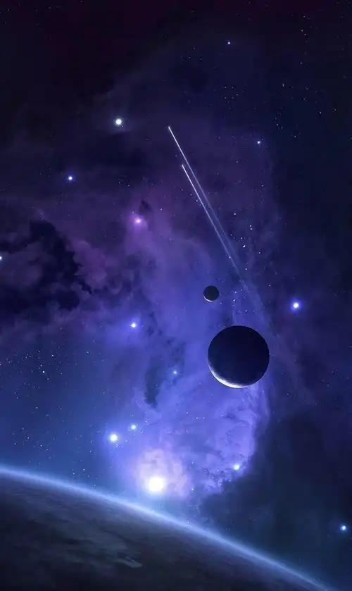 近地卫星宇宙洪荒手机壁纸:深蓝地球宇宙洪荒手机壁纸:玄幻星球