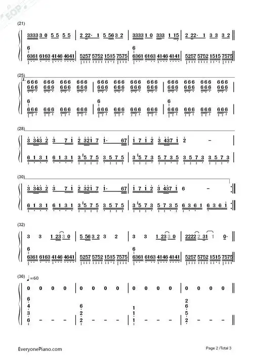 欧若拉-张韶涵双手简谱预览2