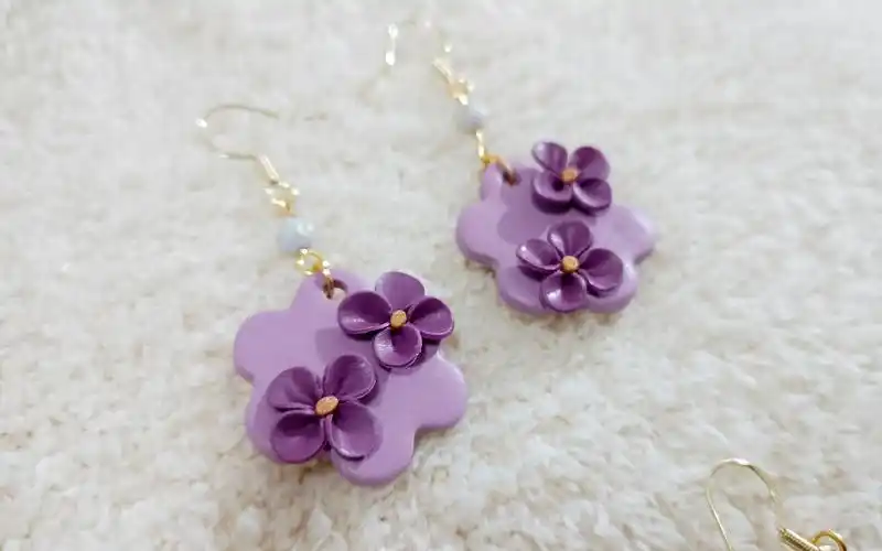 原创软陶耳环 | 复古木槿紫治愈系 夏天的颜色