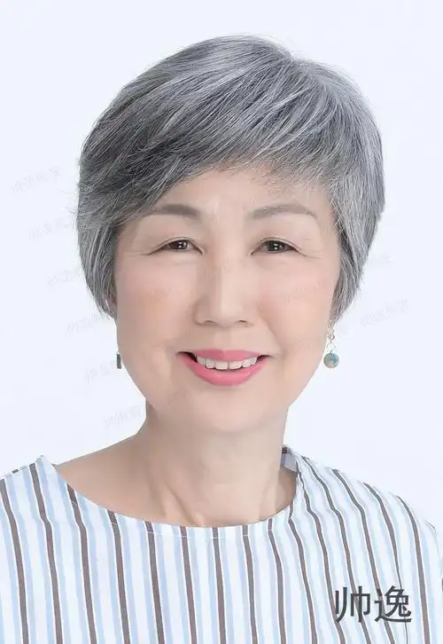 中老年假发女妈妈花白女士假发奶奶微卷发短发真k发老太太蓬松发奶奶