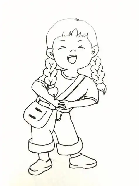 儿童简笔画小女孩