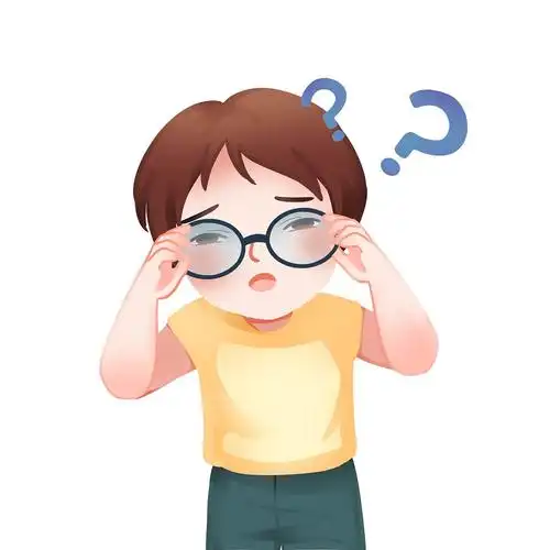 卡通人物男生近视疑问保护眼睛健康元素gif眼保健操元素[gif]