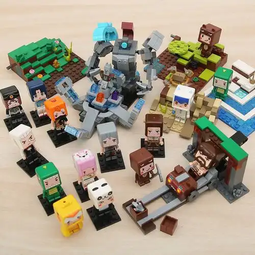 迷你世界草原飞旋丛林探险激战沙场叶小龙拼装积木玩具兼容乐高