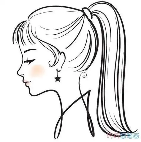 人物侧面简笔画女孩可爱古代