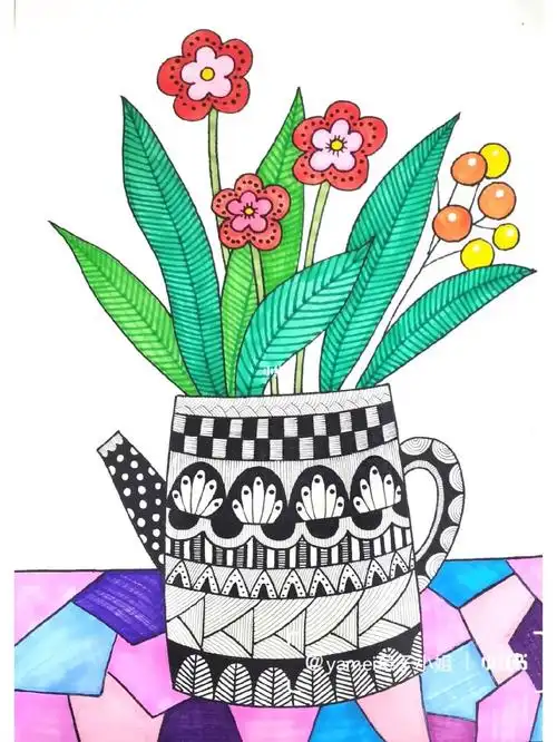 创意儿童画  #少儿美术课件  #线描创意画 #简单线描画 #少儿线描画