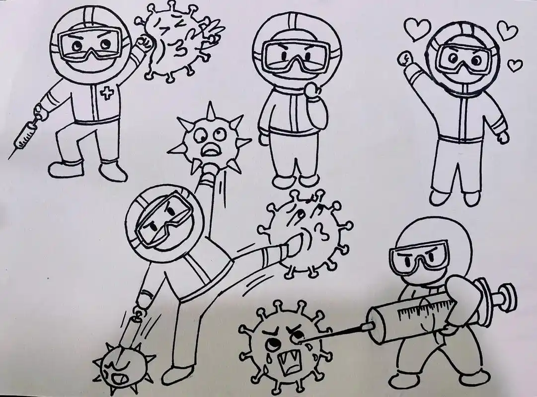 抗疫简笔画汇总#战胜疫情dou行动 #抗击疫情 #疫情绘画  - 抖音