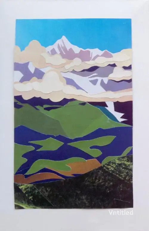 拼纸画2——路上的风景