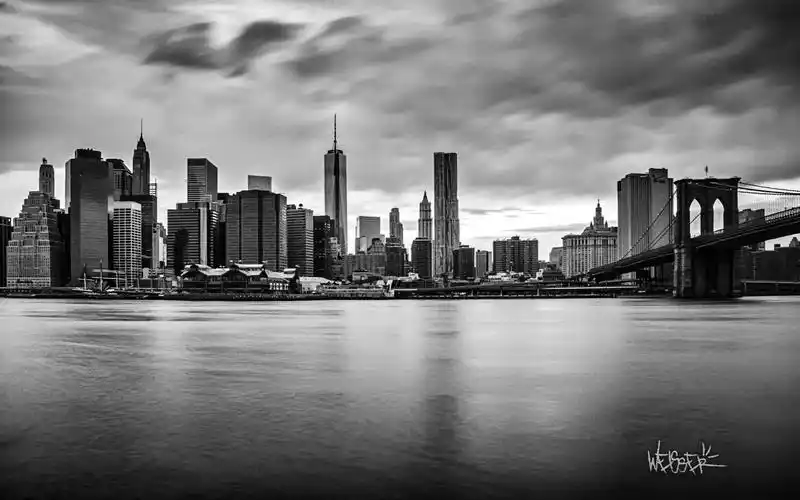 windows 8/8.1全景双屏黑白主题壁纸《纽约》