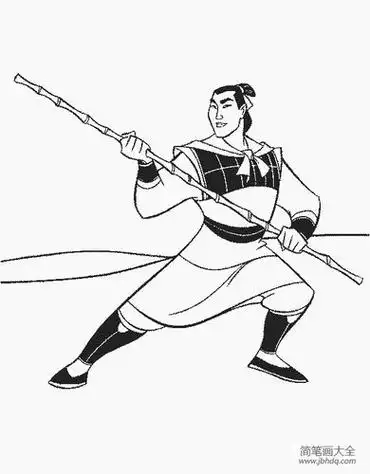 古代人物打仗简笔画