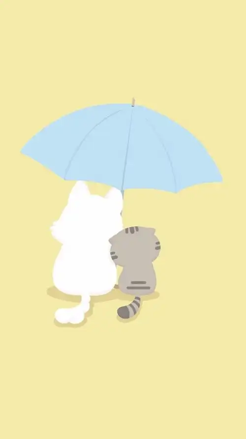 超萌卡通猫狗一左一右,高清图片,手机锁屏桌面-壁纸族