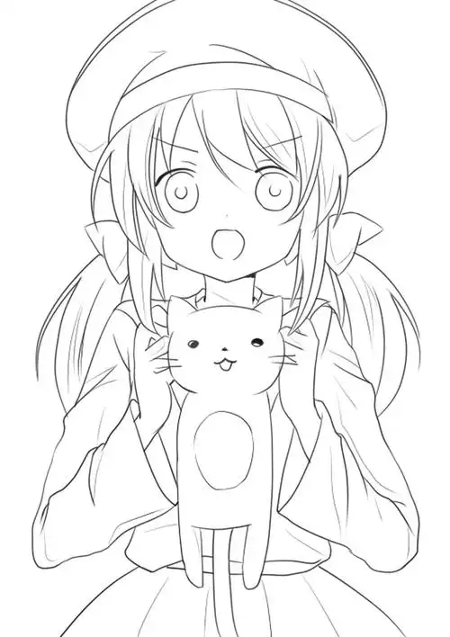 有没有 一些 动漫简单的线稿我想学习画画 好看的 黑白也行 不知道