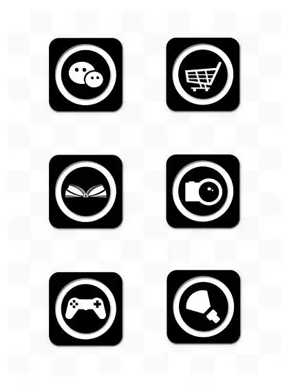 手机图标 i>时 /i> i>尚 /i>黑白 i>简 /i> i>约 /i>商务风app标志