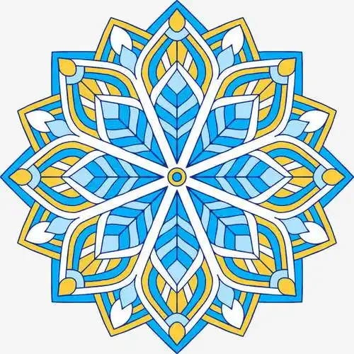 蓝色宗教花纹素材免费下载_觅元素