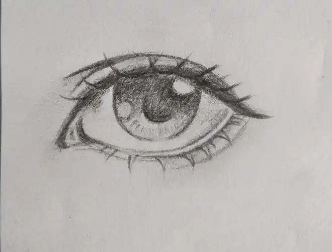8215手把手教你画漫画眼睛 8215#简笔画 #漫画眼 #铅笔画 1.