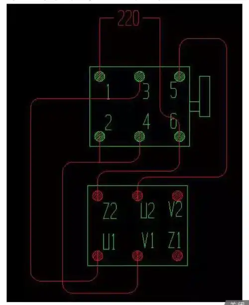 单相电动机倒顺开关的接线法?