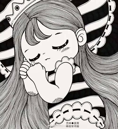 少儿美术:人物类黑白线描素材,看一眼就让你喜欢上画画 - 美篇