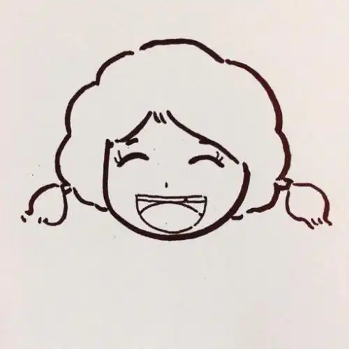 在笑的女孩简笔画