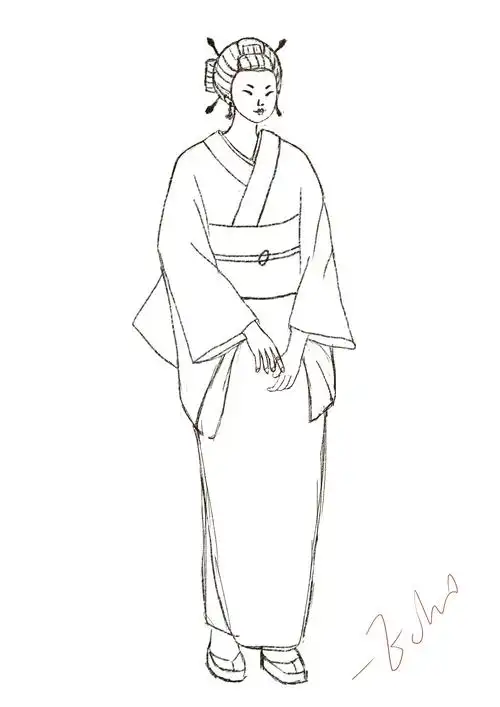 和服少女|插画|创作习作|二十一号恒星 - 原创作品 - 站酷 (zcool)