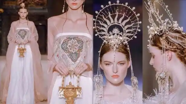 盖娅传说惊艳亮相巴黎时装周,中国风的敦煌女王, 观众坐不住了