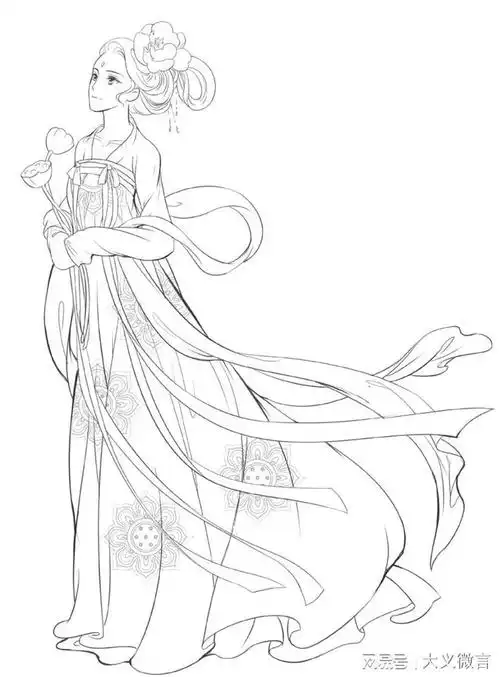 一组古风手绘线稿,唯美!|绘画|图例_网易订阅