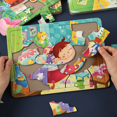 儿童益智拼图底板动脑2岁宝宝智力开发男孩女孩卡通拼图