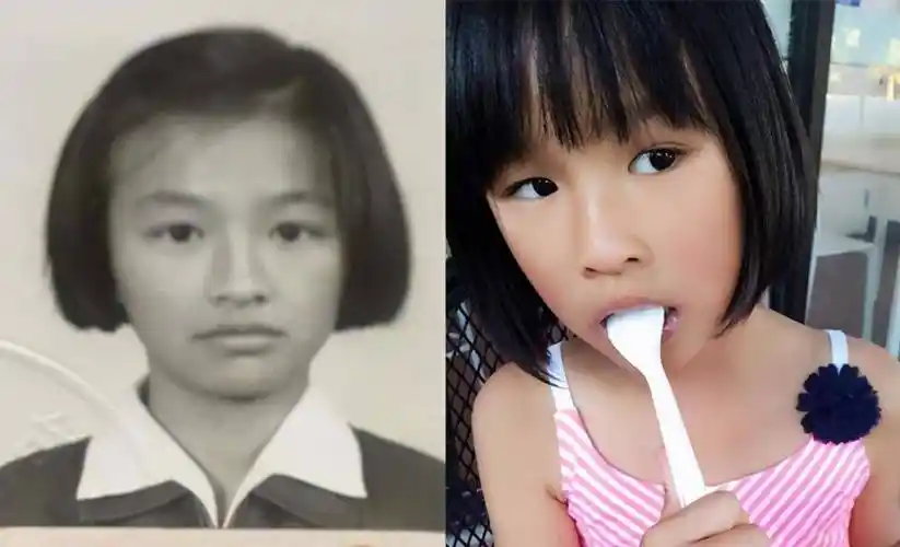 张庭对此也做了很多回应,比如发自己小时候的照片力证女儿是个美女