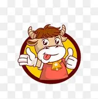 手绘卡通牛logo形象